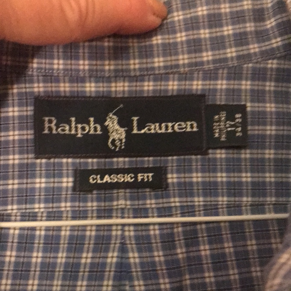 Two blues Ralph Lauren plaid button down - Picture 2 of 5